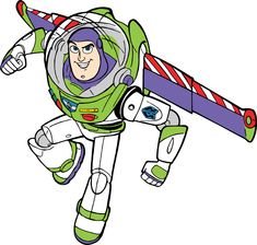 buzz lightyear from toy story flying through the air