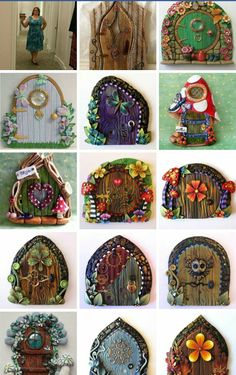 many different pictures of small houses made out of wood