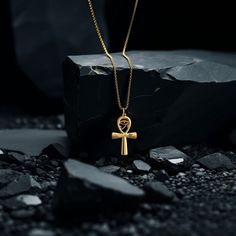 This solid gold key of Ankh necklace showcases exquisite craftsmanship, symbolizing life and spirituality. The key of Ankh pendant is more than just jewelry; it's a fine representation of ancient Egyptian elegance and the timeless allure of this sacred symbol. PENDANT INFORMATIONThis pendant is made of real, solid gold.• Made in USA• Material: 14k or 18k solid gold• Finish: polished• Height: 1.5" (38 mm) | *includes the small circle, bail dimensions not included• Width: 0.87" (22 mm)• Pendant we Luxury Gold Ankh Jewelry, Spiritual Ankh Necklace In Yellow Gold, Yellow Gold Ankh Necklace, Gold Ankh Amulet Jewelry, Spiritual Ankh Necklace Hallmarked, Symbolic Engraved Ankh Jewelry, Ankh Pendant, February Crafts, Ankh Necklace