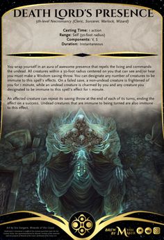 (6) Discord | #homebrew-archives | Mythmaker 5e Fantasy Spells, Necromancy Spells, 5e Spells, Homebrew Spells, Spell Ideas, Dungeons And Dragons Rules, Dnd Stories