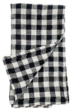 GINGHAM CHECK TABLE LINEN - Krinto.com Colors Black And White, Christmas Linen, Black And White Gingham, Towel Colors, Linen Tea Towel, European Linens, White Towels, Table Linen, Gingham Check