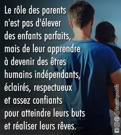 two people standing next to each other with the caption'les roles des parents '