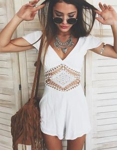 My first choice outfit as a bohemian hipster girl Outfit Ideas Indie, Vetement Hippie Chic, Boho Playsuit, Looks Hippie, Look Hippie Chic, Boho Chic Style Outfits, Coachella Outfits, Moda Hippie