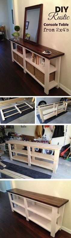 the diy pallet bed frame is made out of wood and has drawers underneath it