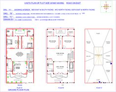 two story house plan with three floors and an open floor plan