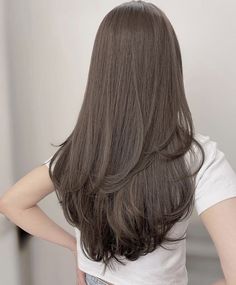 Long Layer Korean Hair, Korean Layered Hair Straight, Layered Hair Korean Long, Long Layers Korean Haircut, Long Layered Hair Korean Straight, Layers For Long Hair Asian, Japanese Layered Haircut Medium, Simple Layers For Long Hair, Simple Layered Haircut