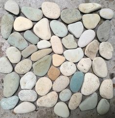 there are many different colored rocks on the ground