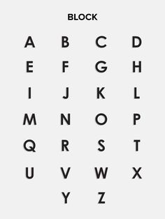 the alphabet is made up of letters and numbers, all in different shapes with black lettering