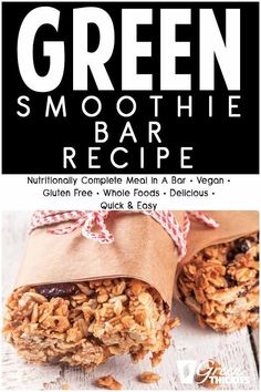 an advertisement for green smoothie bar recipe