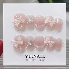 Rave Nails, Handmade Nails, Japan Outfits, Butterfly Handmade, Bunny Nails, Asian Nails, Pearl Butterfly, Cute Simple Nails