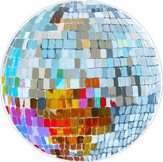 a disco ball with many different colors on it