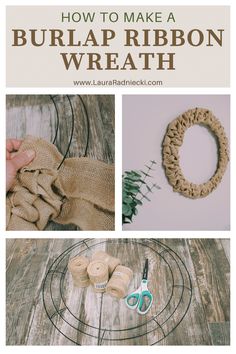 how to make a burlap ribbon wreath