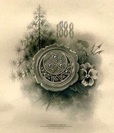 a drawing of a clock surrounded by flowers