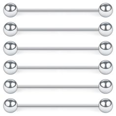 PRICES MAY VARY. Includes 6PCS Silver Industrial Barbells Made with Surgical Grade 316L Stainless Steel, Durable and Hypoallergenic, Completely Non-corrosive, Lead and Nickel Free, Also Resistant to Acid, Alkali, No Fading, No Distortion. Gauge (Size):14G (1.6mm);Bar Length: 1 1/2" (38mm); Ball Dia.:5mm It's the best gift for for Birthday, Christmas Day, Anniversary Day, Valentine's Day and more. Satisfied Guarantee: Promise 90-day Exchange or Money Back Guarantee, If You Have any Dissatisfied w Clear Retainers, Industrial Piercing Barbells, Tapers And Plugs, Nose Piercing Hoop, Circular Barbell, Industrial Barbell, Industrial Piercing, Grill Set, Body Jewelry Piercing