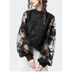 Season:Fall,Spring; Fabric:Polyester; Sleeve Length:Long Sleeve; Gender:Women's; Style:Casual,Streetwear; Elasticity:Inelastic; Tops Type:Blouse,Shirt,Lace Shirt,Mesh Patchwork Top; Occasion:Daily,Weekend; Details:Without Lining; Top Length:Regular; Fit Type:Regular Fit; Pattern:Floral; Design:Lace,Patchwork; Neckline:Round Neck; Sleeve Type:Lantern Sleeve; Front page:FF; Listing Date:03/08/2022; Production mode:External procurement; Bust:; Length:; Sleeve:; Waist:; Fit US Size:null; Fit UK Size:null; Fit EU Size:null Lace Clothing, Digital Wardrobe, Pinterest Ideas, Fig Leaves, Round Neck Shirt, Idea Board, Elegant Blouses, Feel Pretty, Women Shirts Blouse