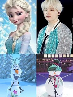 the frozen princesses are wearing different outfits