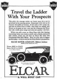 an advertisement for the electric car company, elcar with its name and description on it