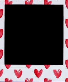 a red heart - shaped photo frame is shown with the black background and white border