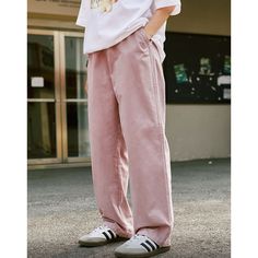 Loose Pink Straight Leg Cargo Pants Material: 100% Cotton Size: S, M, L, XL, 2XL Color: Grey, Pink, Khaki Applicable Season: Spring, Summer Pink Straight Leg Sweatpants With Pockets, Pink Relaxed Fit Pants With Pockets, Relaxed Fit Pink Pants With Pockets, Pink Straight Leg Casual Cargo Pants, Casual Pink Straight Leg Cargo Pants, Casual Pink Cotton Wide Leg Pants, Casual Pink Wide Leg Cotton Pants, Casual Pink Cotton Cargo Pants, Pink Sweatpants With Pockets, Wide Leg