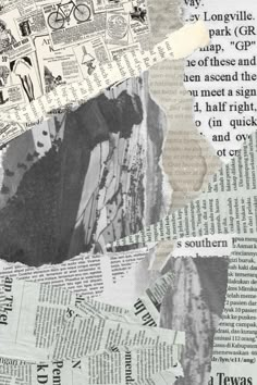 torn newspaper paper with black and white images