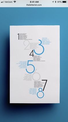 an image of a book with numbers on it and the title in blue is shown