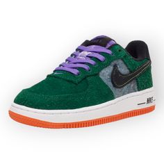 Nike Pre-School Air Force 1 Lv8 Sneakers - Gorge Green/Black/Psychic Purple - 3y New With Box Dz5289-300 Features: Streetwear Size: Unisex 3y Condition: New With Box Synthetic Lace-up Skate Shoes With Air Max Cushioning, Green High-top Running Shoes With Laces, Green Low-top Running Shoes With Laces, Green Sneakers With Laces For Jogging, Green Low-top Sneakers For Skateboarding, Synthetic Skate Shoes With Air Max Cushioning, Nike Skate Shoes With Air Max Cushioning, Nike Synthetic Skate Shoes With Air Max Cushioning, Nike Green Skate Shoes For Sports