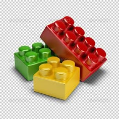 legos are stacked on top of each other to create a colorful object that looks like it