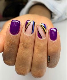 Nail Designs For Black Women, Nail Designs On Natural Nails, Designs On Natural Nails, Nails For Black Women, Fall Purple, Purple Nail Designs, Stylish Nails Designs, Purple Nail, Dipped Nails