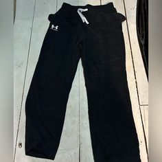 Never Worn, Brand New Accepting Offers Under Armour Casual Loungewear Pants, Casual Under Armour Pants For Loungewear, Casual Under Armour Sweatpants, Casual Under Armour Loungewear Pants, Casual Under Armour Pants, Casual Cotton Pants By Under Armour, Under Armour Bottoms With Pockets, Black Casual Under Armour Sweatpants, Under Armour Black Sweatpants With Pockets