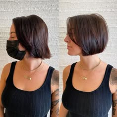 Accurate Blunt Bob with Layers Cut Hairstyles, Hairstyles Trendy, Short Bob Haircuts, Hair Makeover, Short Hair Haircuts, Short Bob Hairstyles, Hair Today, Bob Cut, What Type