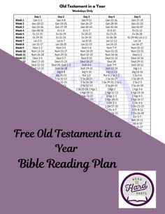 an old testament in a year bible reading plan with the text free old testament in a year