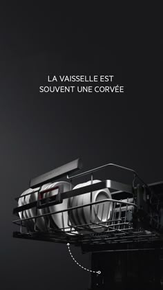 an advertisement for headphones with the words la vaiselle est souvennt une corvee