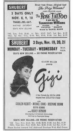 an old concert poster for gigi