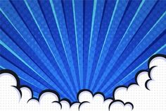 an abstract background with blue and white clouds in the shape of sunbursts