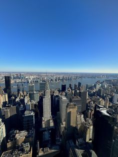 an aerial view of the new york city skyline