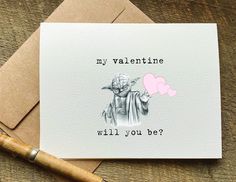 yoda my valentines will you be valentines' day card with yoda Yoda Valentine, Custer South Dakota, Funny Retirement Cards, Anniversary Cards For Him, Snarky Humor, Best Friend Cards, Cute Valentines Day, Goodbye Gifts, Funny Anniversary Cards