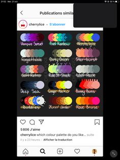 an iphone screen with some stickers on it and the caption for different colors