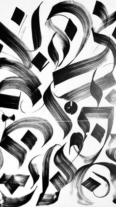 black and white art work with different shapes