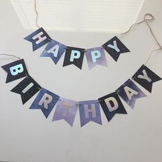 a birthday banner with the words happy birthday on it