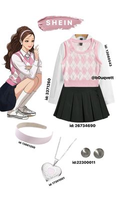 Cute Korean Skirt Outfits, Girly Simple Outfits, Shein Korean Outfits Codes, Outfit Ideas Kpop Inspired, Shein Elegant Outfits, Shein Outfits Pink, Shein Kpop Outfit, Korean Pink Outfit, Shein Outfits 2024