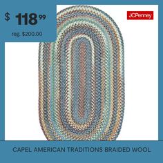 Bring history home with our American Tradition rug collection—a customer favorite for over 50 years. This braided rug is a perfect choice for your highest traffic areas. Classic braid construction with super seam thread for durability. Naturally soil-resistant and long-wearing and reversible for twice the wear. Handcrafted in America and signed by the sewer. It's perfectly normal for new wool rugs to shed. This happens because of loose fibers created during the weaving process. Regular vacuumin… Oval Area Rug, Braided Rug, Rugs Floor, Weaving Process, Rug Blue, Accent Rug, Wool Rugs, Accent Rugs, Blue Area Rugs