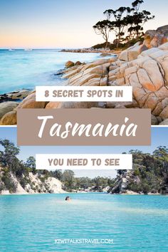 the coastline with text overlaying 8 secret spots in tasmana you need to see