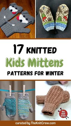 knitted kids mittens patterns for winter