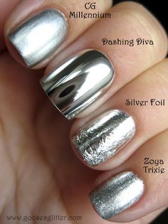 This blog contains pretty much every nail polish I've ever wanted. Silver Nail Polish, Chrome Nail Polish, Dashing Diva, Silver Nail, Get Nails, Silver Nails, Fabulous Nails, Fancy Nails, Creative Nails