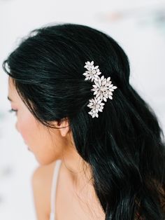 Monet - Emma Katzka Bridal Accessories Floral Bridal Comb, White Art Deco, Edgy Wedding, Bridal Hairpiece, Wedding Hairstyles Bride, Floral Hair Combs, Bridal Comb, Wedding Updo, Trending Hairstyles