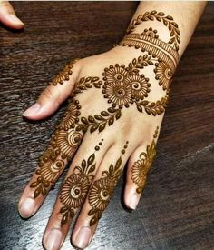 the hand is decorated with henna designs