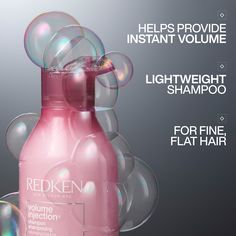 Redken's Volume Injection Shampoo is a lightweight milk-like formula with Redken's Bodifying Complex with the power of Filloxane, a bodifying agent add thickness to hair. Unlike other thicker formulations that weigh down and create oilier hair, Volume Injection shampoo gently cleanses the scalp removing oil to create a lightweight feel while enhancing volume. Redken's Bodifying Complex is prescribed for fine hair or any client looking for more body to their hair. BEST FOR: • All hair types and t Fine Hair Volume, Shampoo For Fine Hair, Volumizing Spray, Shampoo For Thinning Hair, Hair Milk, Thickening Shampoo, Bouncy Hair, Soften Hair, Hair Cleanse