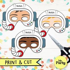 print and cut masks for masa, nasa, and nasa - themed children's party