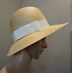 VTG 80's Liz Claiborne Natural Woven Straw Fedora w/ Grosgrain Hatband. The pics say it all--- a very nice, clean and stylish hat by Liz Claiborne.  In excellent condition.  Ivory grosgrain band is accented with wide flat bow, hat pin included. No size tag.  Is 21 in diameter inside the hat. Smoke Free Estate. **PLEASE CONTACT US WITH YOUR ZIP CODE FOR EXACT SHIPPING COST!  USPS SHIPPING CALCULATOR IS NOT ALWAYS ACCURATE!** Our Policies on Antique/VintageClothing & Accessories Antique & Vintage