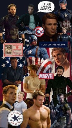 an image of the captain america movie collage with many different pictures and captions